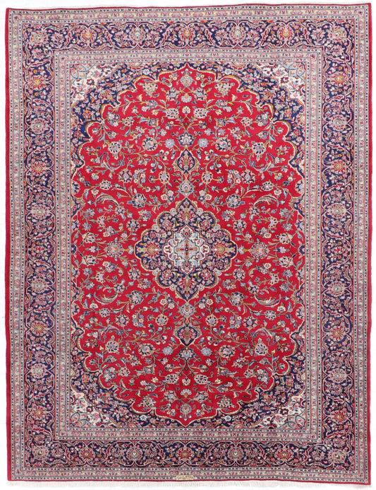 9x12 - Kashan Fine Wool All Over Rectangle - Hand Knotted Rug