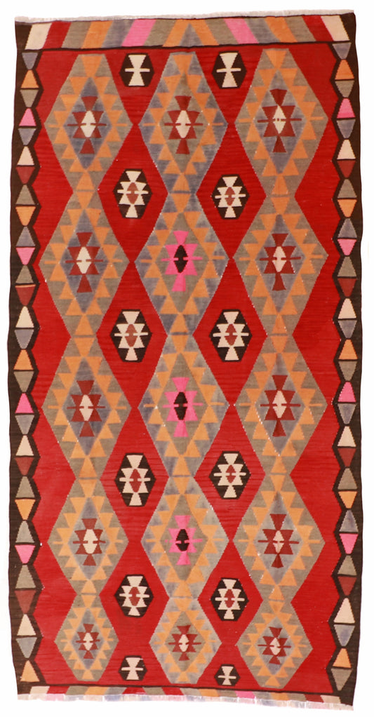 7x10 - Gashgai Fine Wool Geometric Rectangle - Hand Knotted Rug