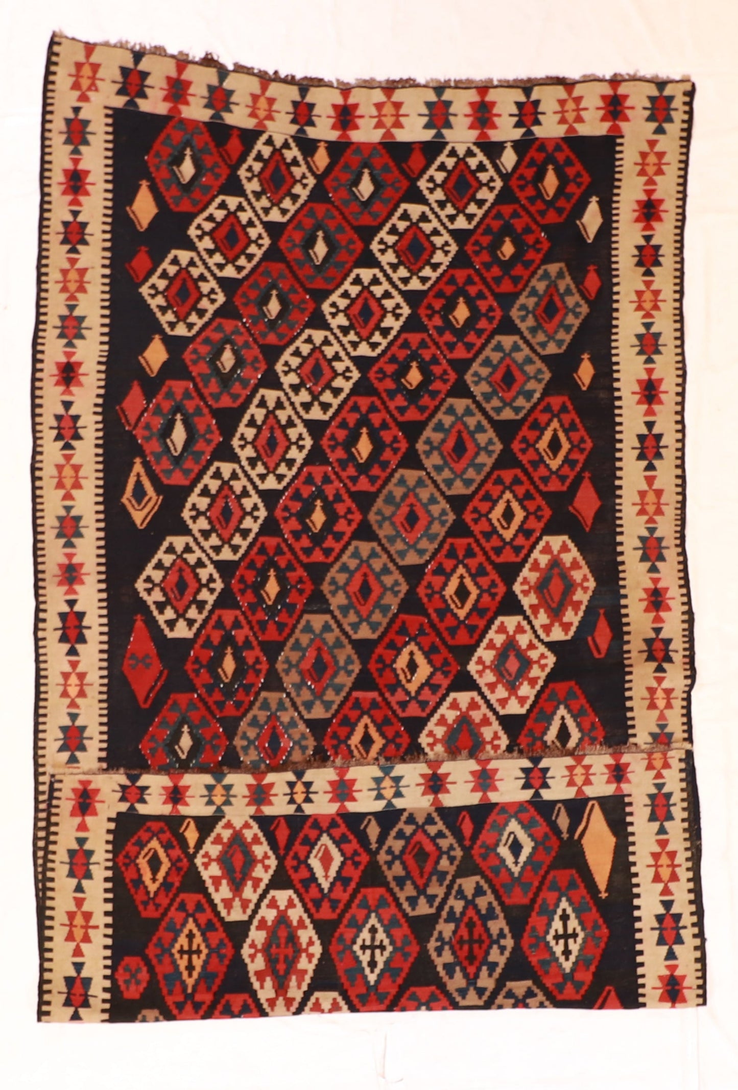 7x10 - Gegen Wool Geometric Rectangle - Hand Knotted Rug