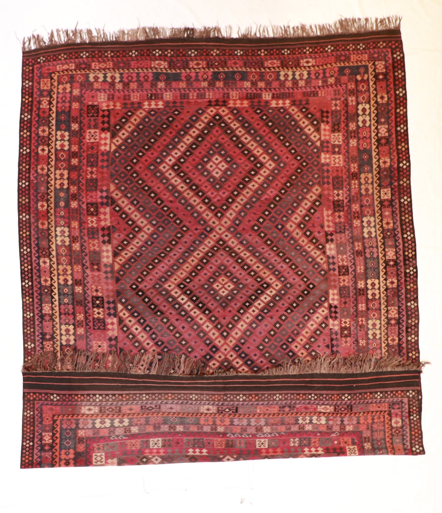 10x13 - Kilim Wool Geometric Rectangle - Hand Knotted Rug