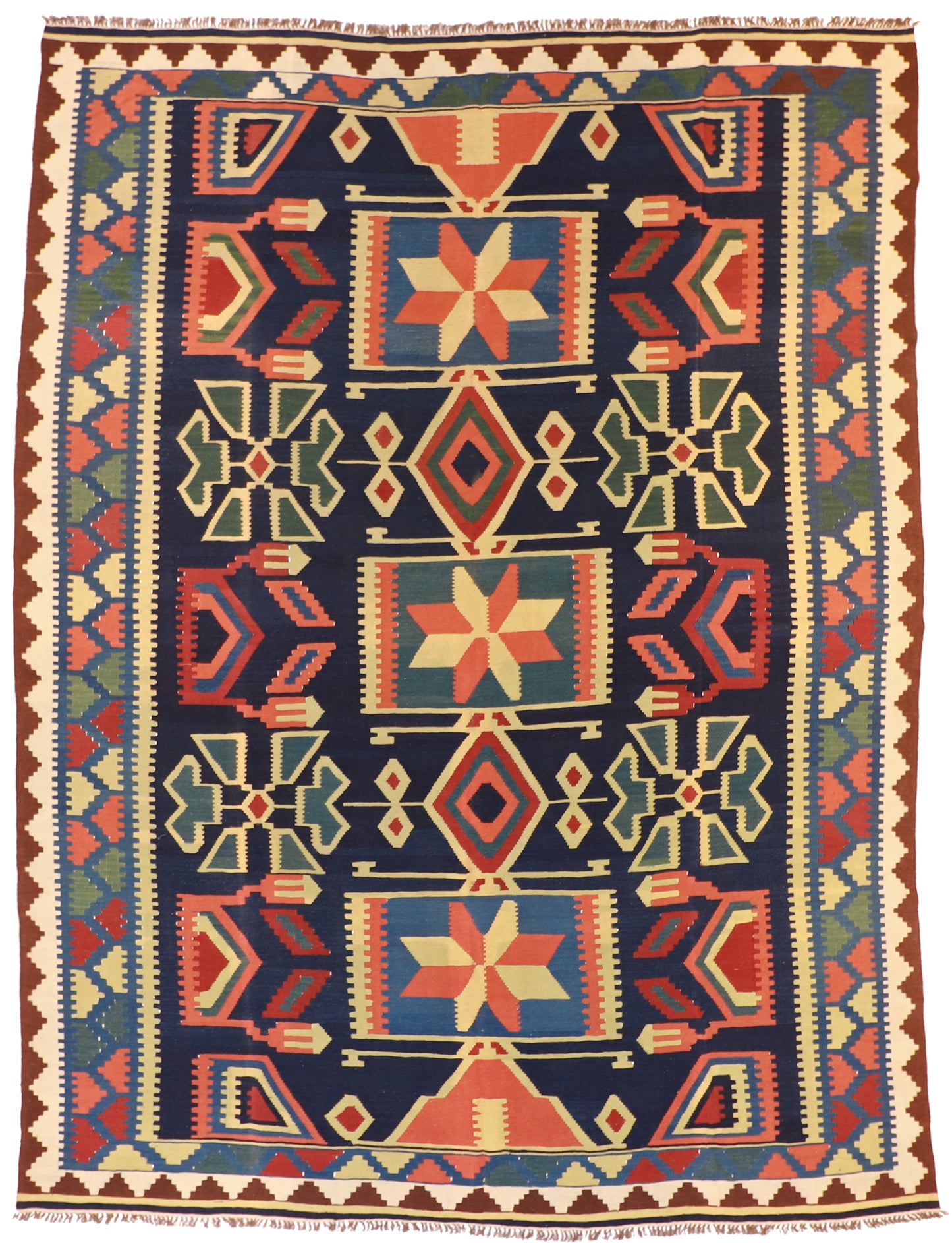 9x12 - Kilim Wool All Over Rectangle - Hand Knotted Rug