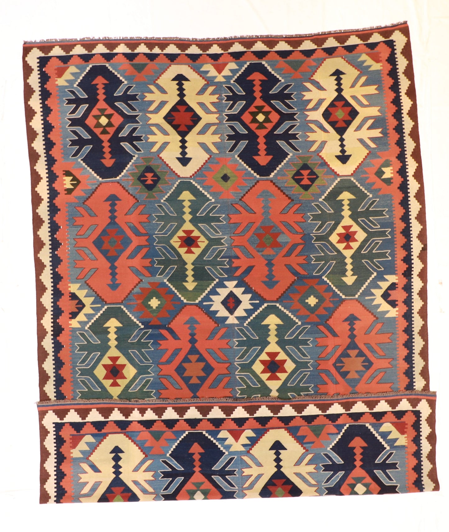 10x14 - Kilim Wool Geometric Rectangle - Hand Knotted Rug