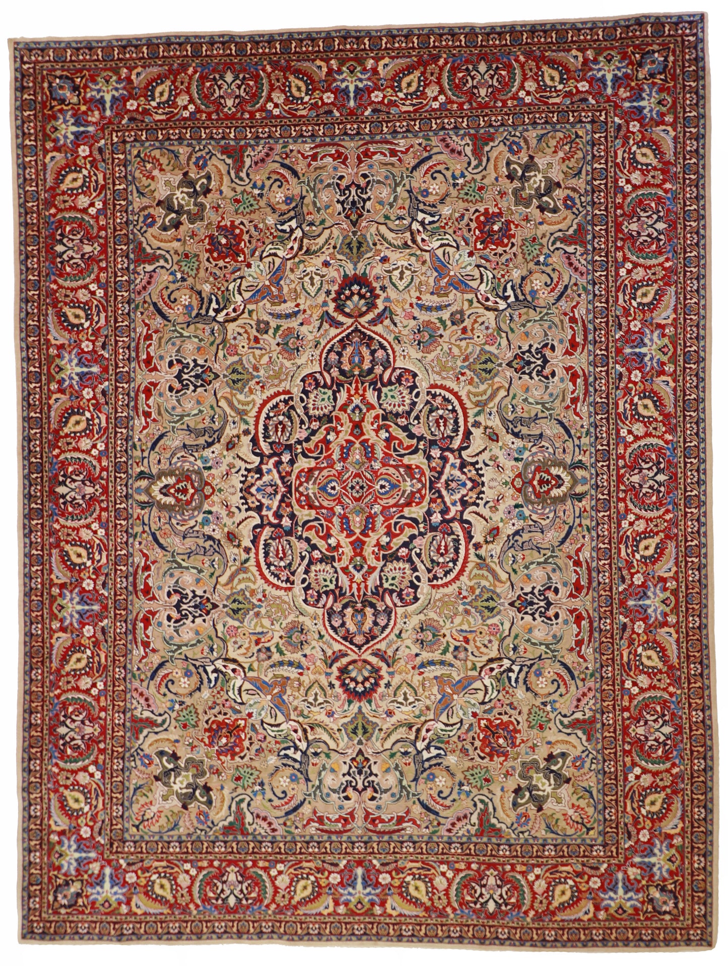 10x13 - Tabriz Fine All Over Rectangle - Hand Knotted Rug