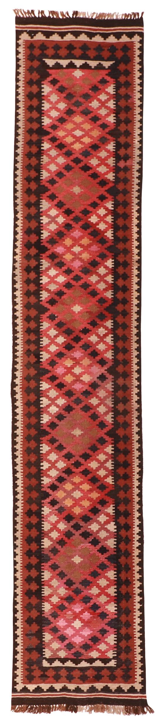 Runner - Kilim Wool Geometric Rectangle - Hand Knotted Rug