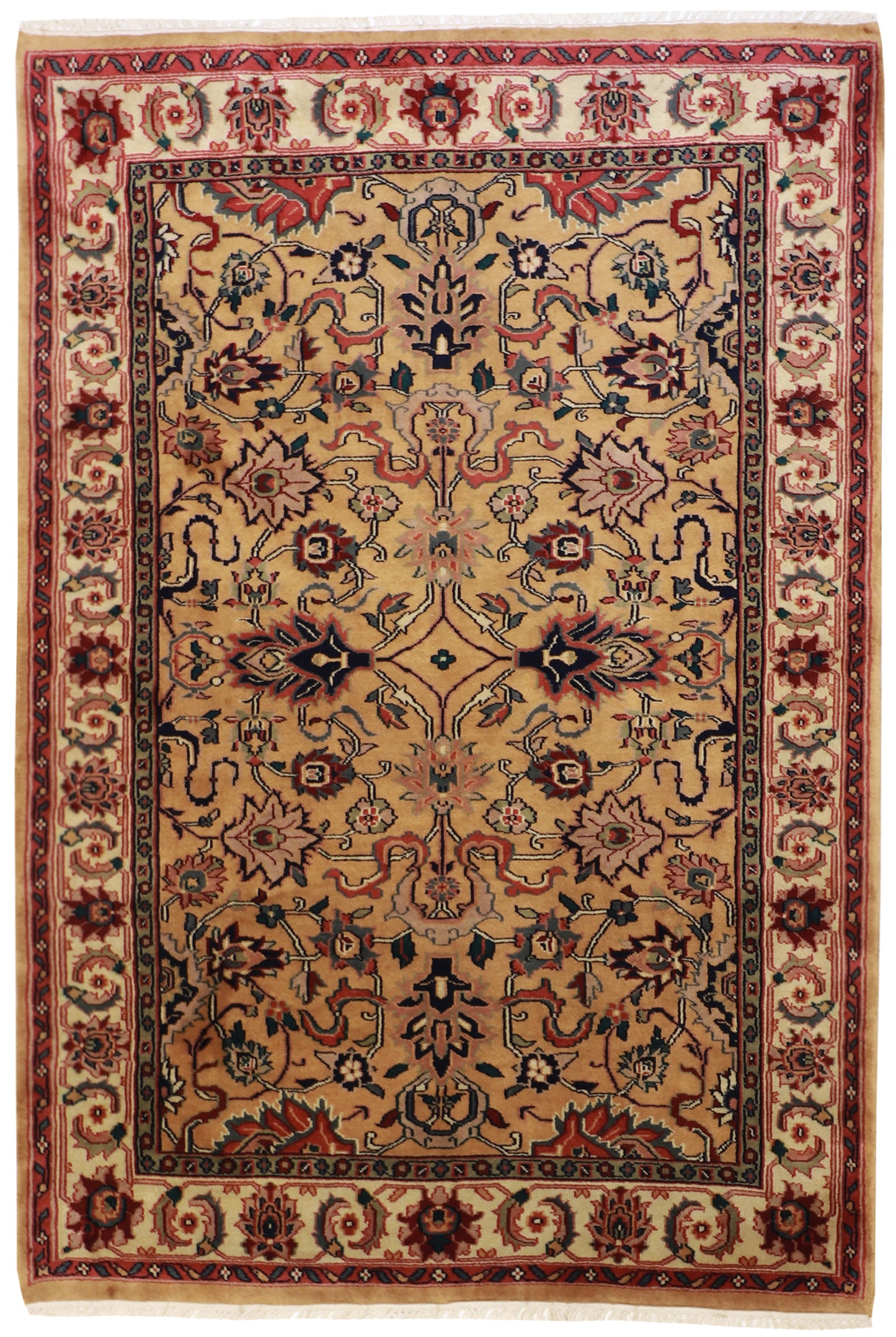 6x9 - Mashad Fine/Wool All Over Rectangle - Hand Knotted Rug