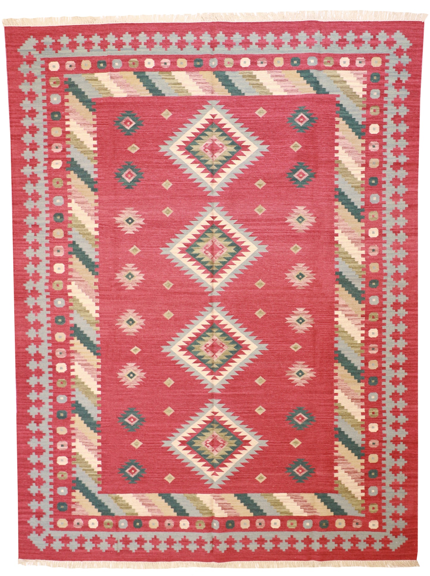 9x12 - Kilim Wool All Over Rectangle - Hand Knotted Rug