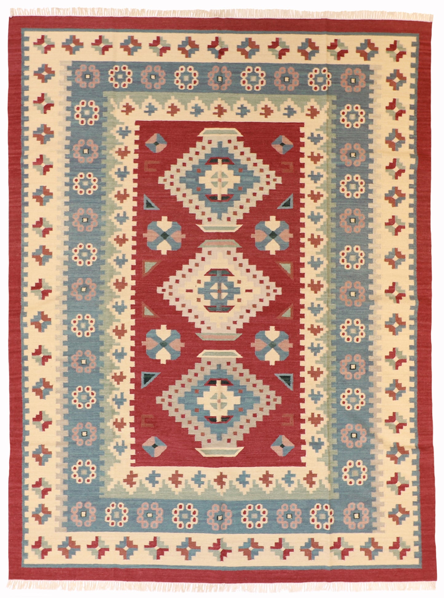 9x12 - Kilim Wool All Over Rectangle - Hand Knotted Rug