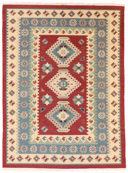 9x12 - Kilim Wool All Over Rectangle - Hand Knotted Rug