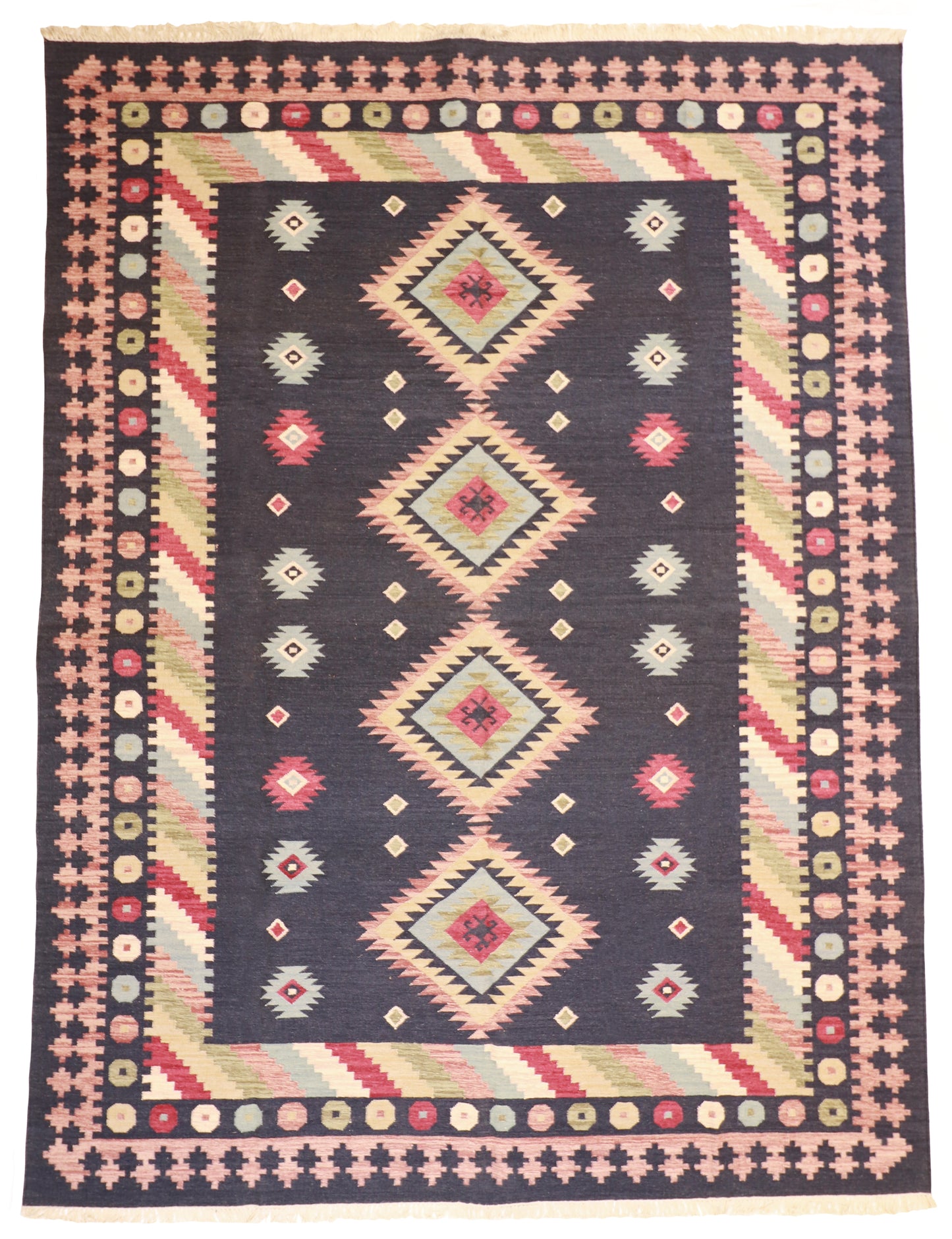 9x12 - Kilim Wool All Over Rectangle - Hand Knotted Rug