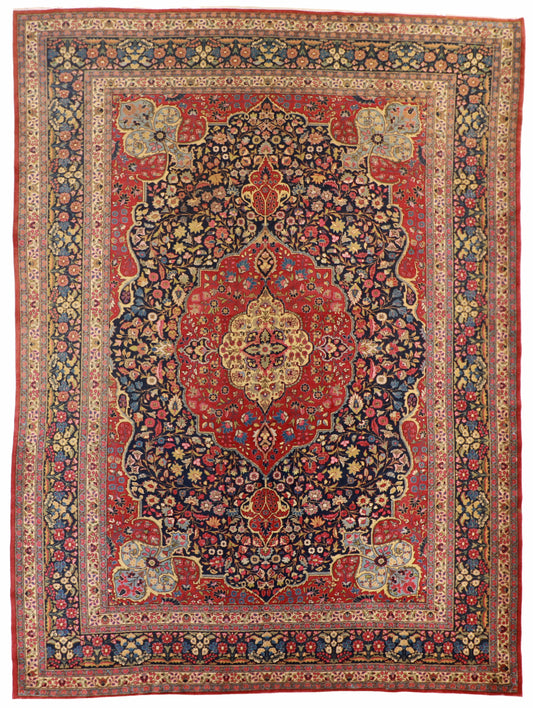 10x14 - Tabriz Antique Floral Rectangle - Hand Knotted Rug