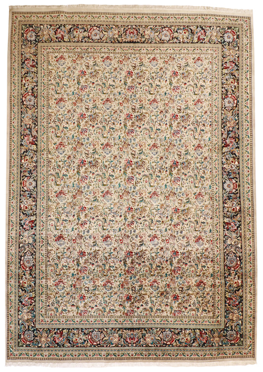 9'10" x 14' - Tabriz Fine All Over Rectangle - Hand Knotted Rug