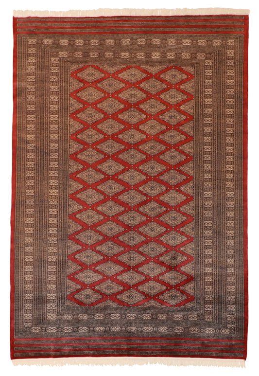 6x9 - Bokhara Fine/Wool Geometric Rectangle - Hand Knotted Rug