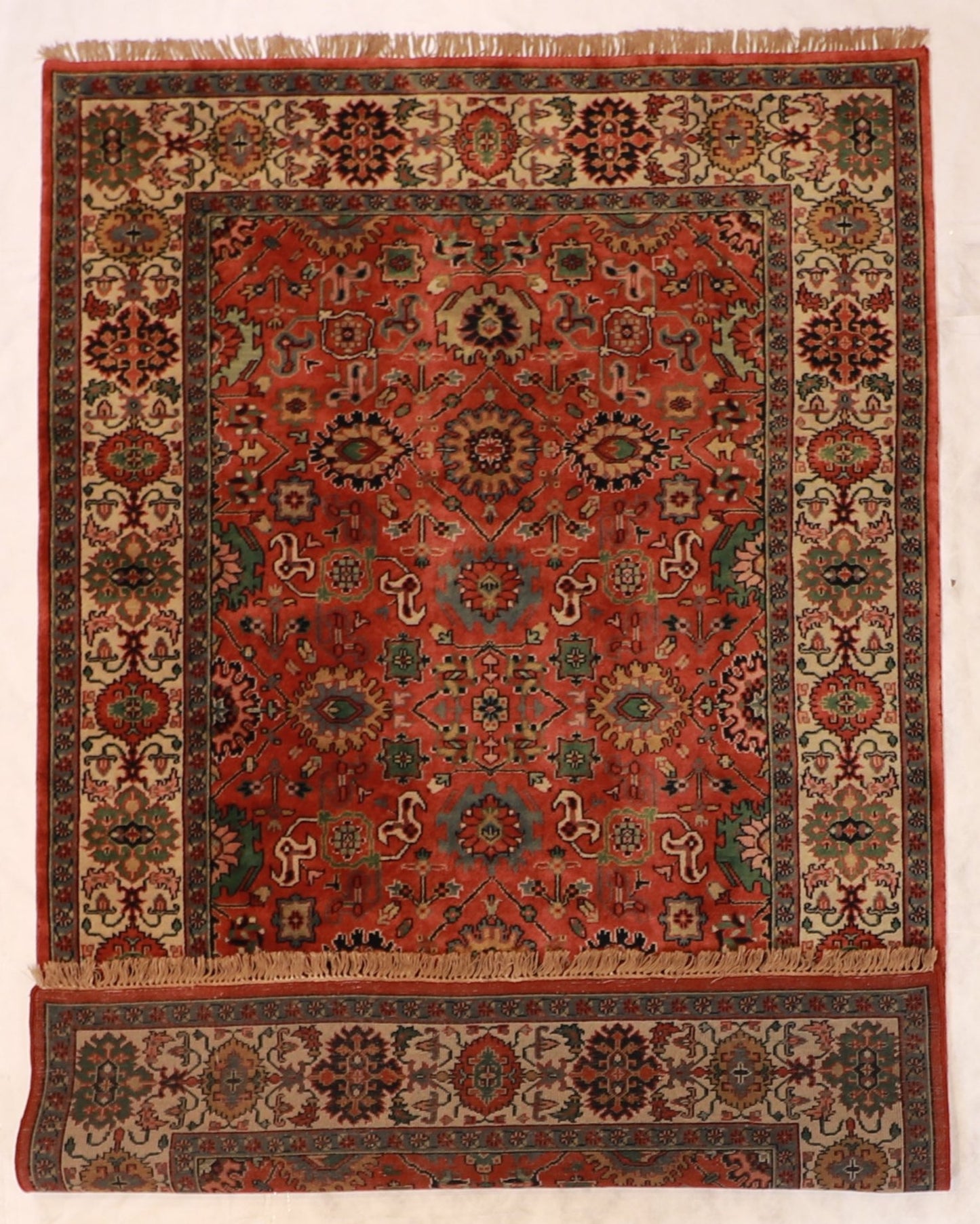 6x9 - Mahal Fine/Wool All Over Square - Hand Knotted Rug