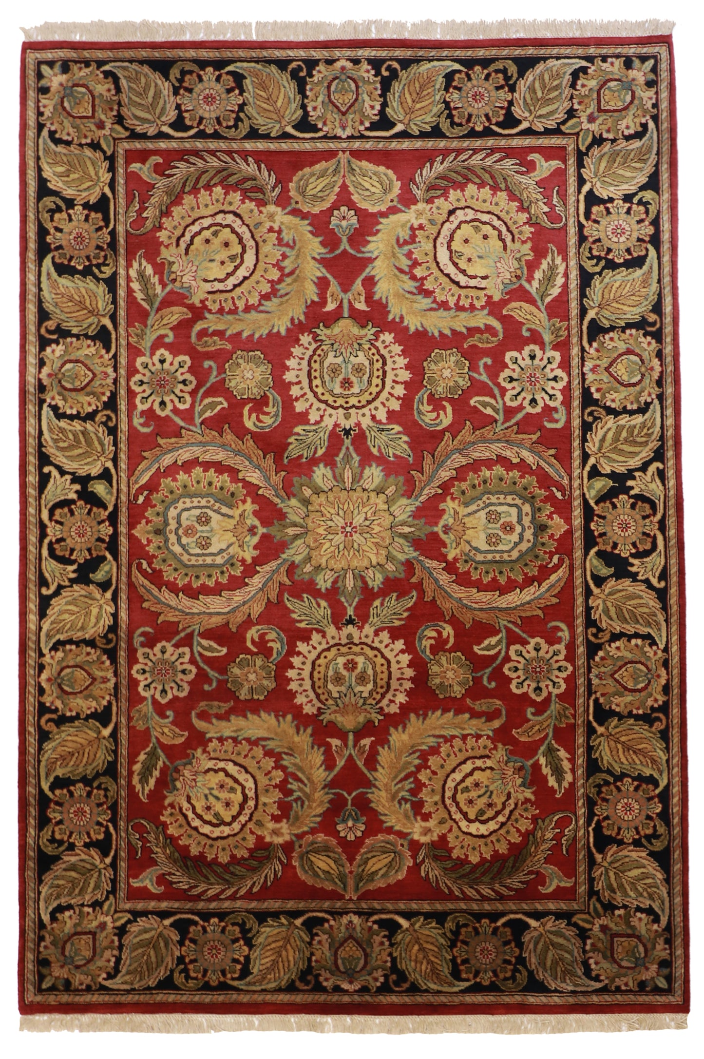 6x9 - Mashad Fine/Wool All Over Rectangle - Hand Knotted Rug