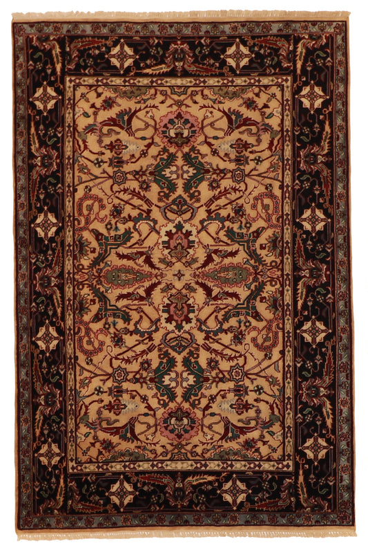 6x9 - Mahal Fine/Wool All Over Square - Hand Knotted Rug