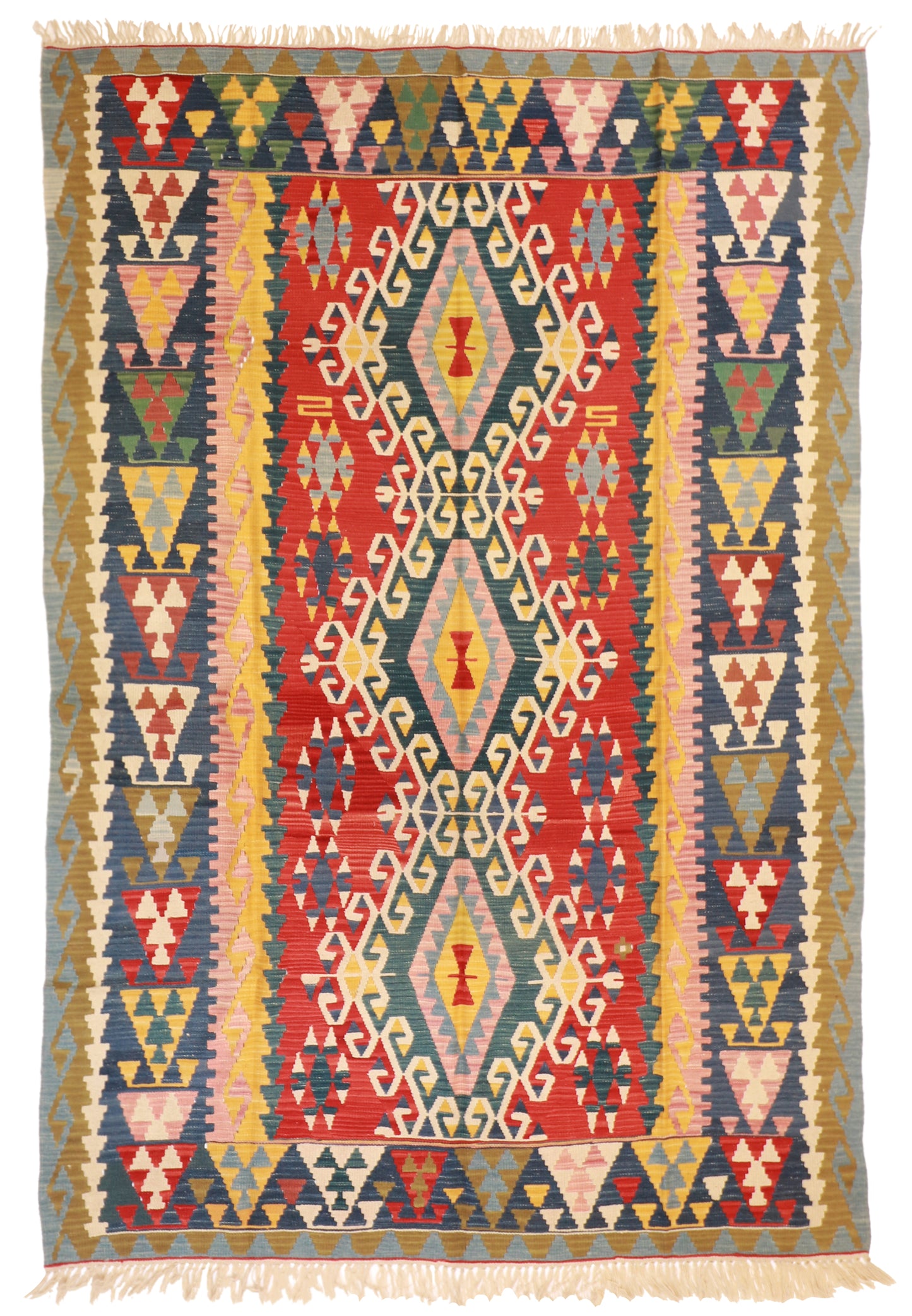 6x9 - Kilim Fine/Wool All Over Rectangle - Hand Knotted Rug