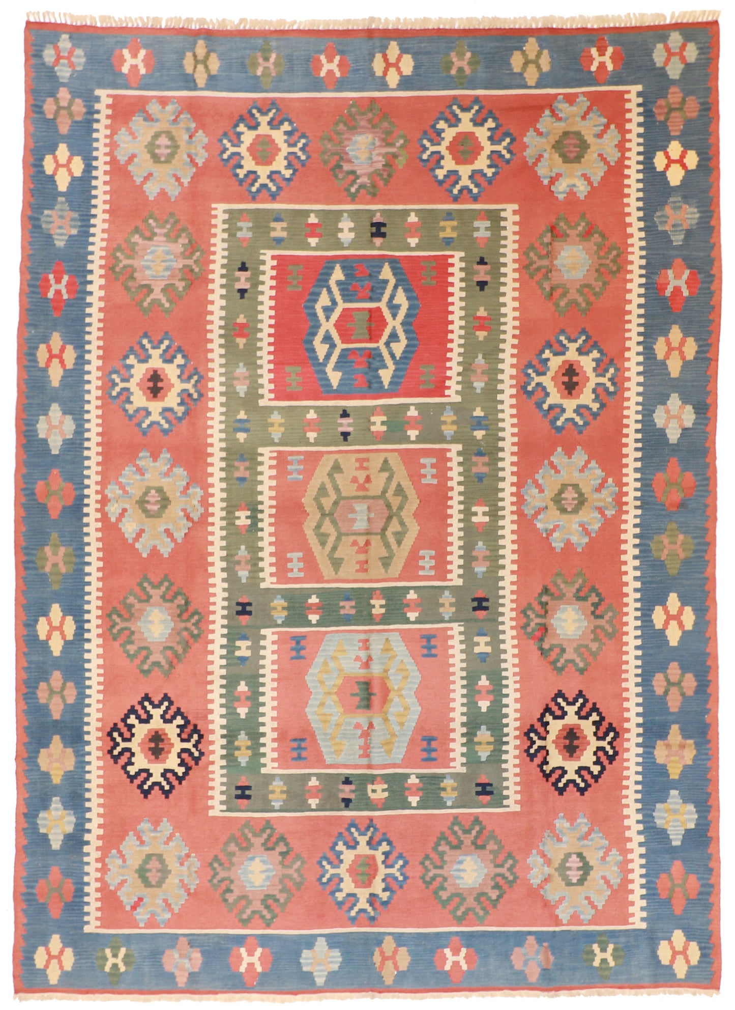 9x12 - Kilim Wool All Over Rectangle - Hand Knotted Rug