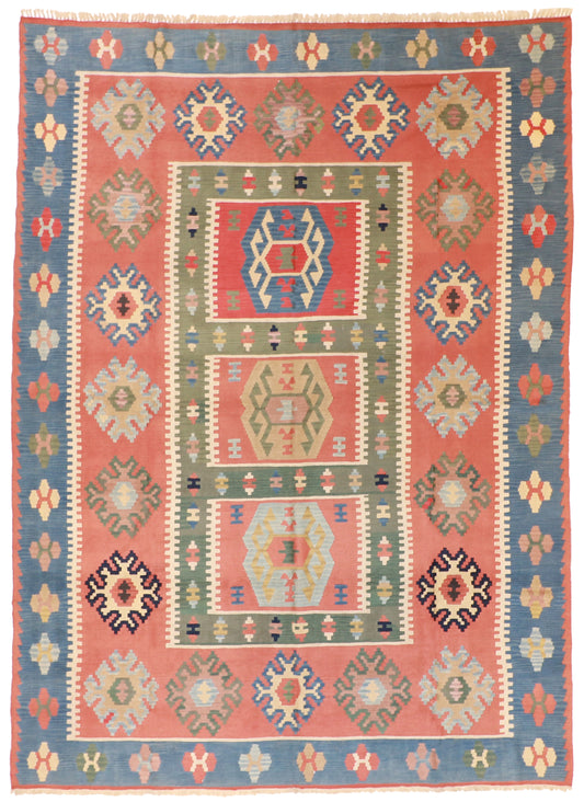 9x12 - Kilim Wool All Over Rectangle - Hand Knotted Rug