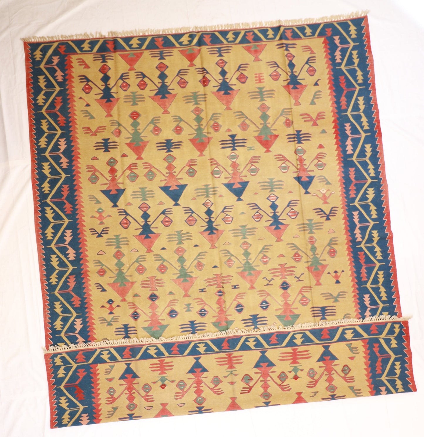 10x13 - Kilim Fine/Wool Geometric Rectangle - Hand Knotted Rug