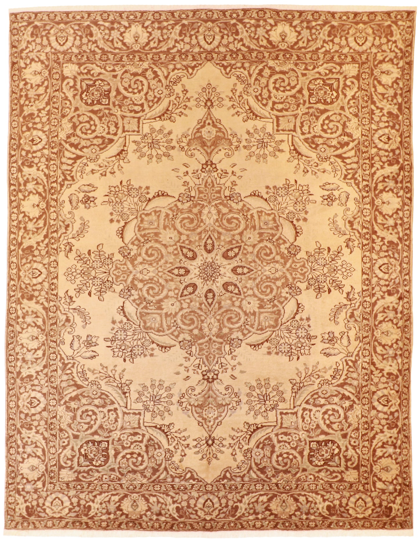 10x13 - Tabriz S.Antique Floral Rectangle - Hand Knotted Rug