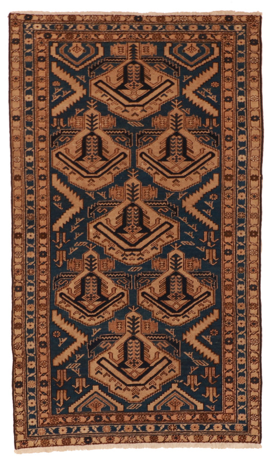 5x7 - Hamadan Fine/Wool Geometric Rectangle - Hand Knotted Rug