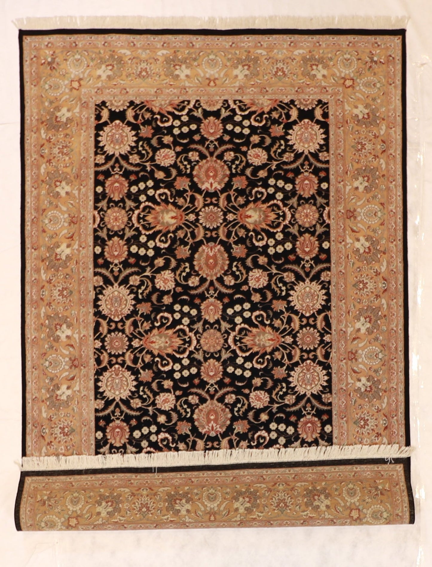 6x9 - Qum Fine/Wool All Over Rectangle - Hand Knotted Rug