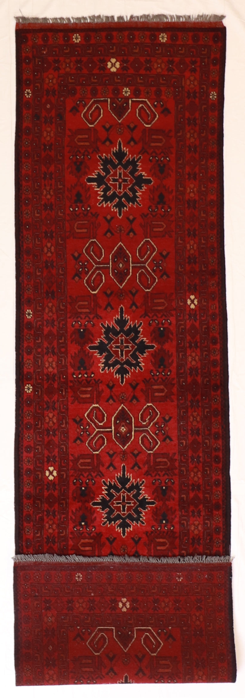 Runner - Yamoud Wool Geometric Rectangle - Hand Knotted Rug