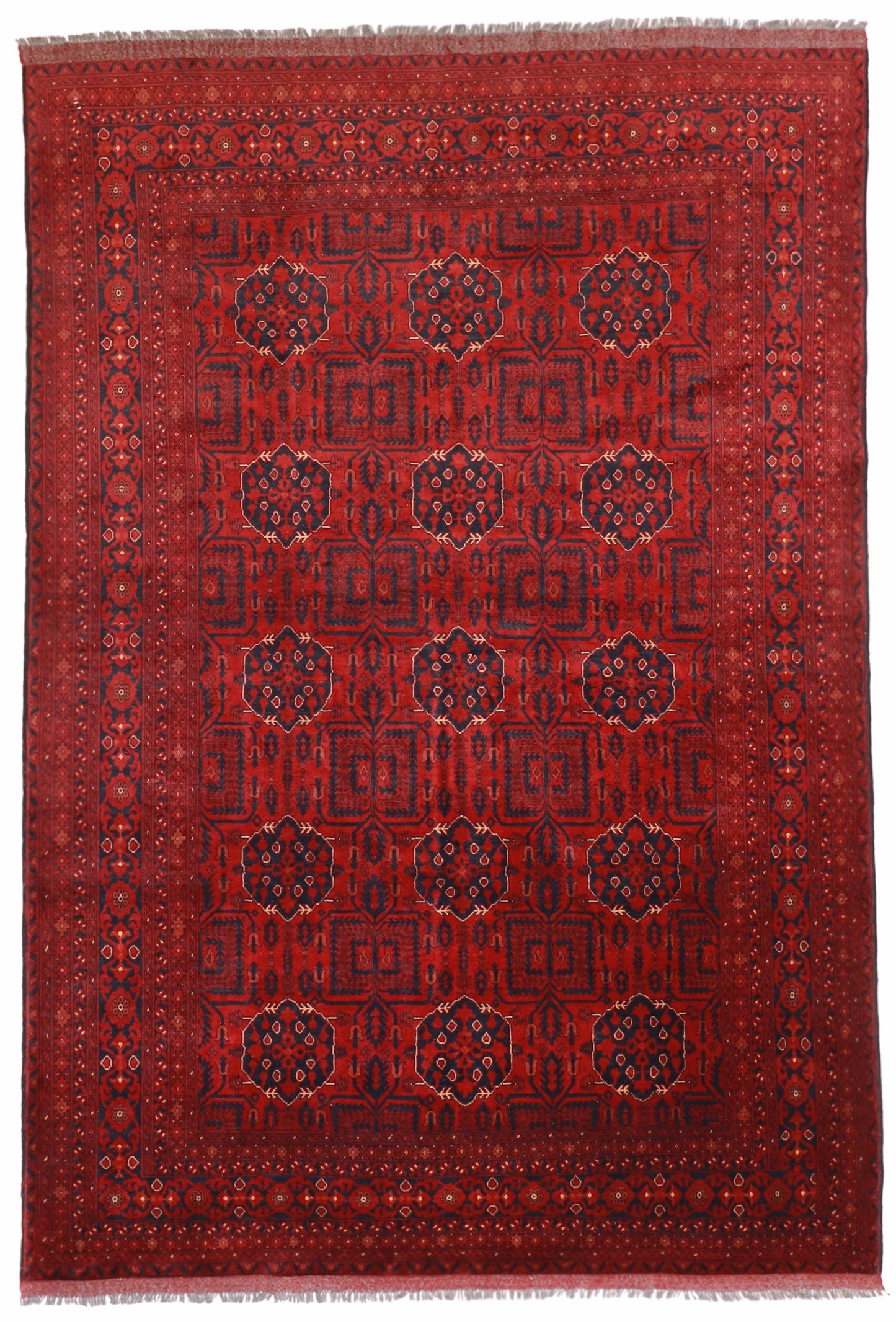 7x10 - Afshar Fine/Wool Geometric Rectangle - Hand Knotted Rug