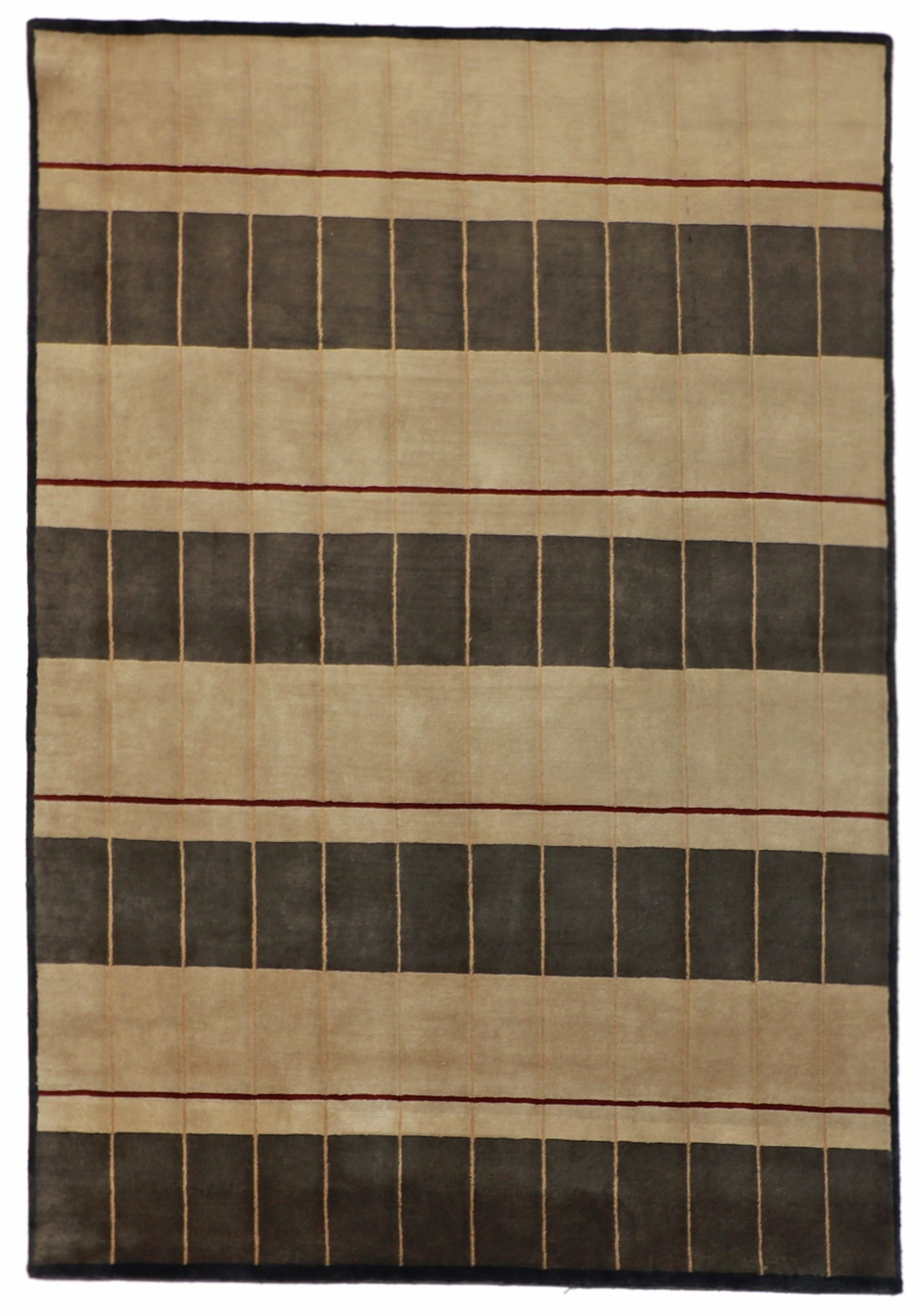 6x9 - Modern Fine All Over Rectangle - Hand Knotted Rug