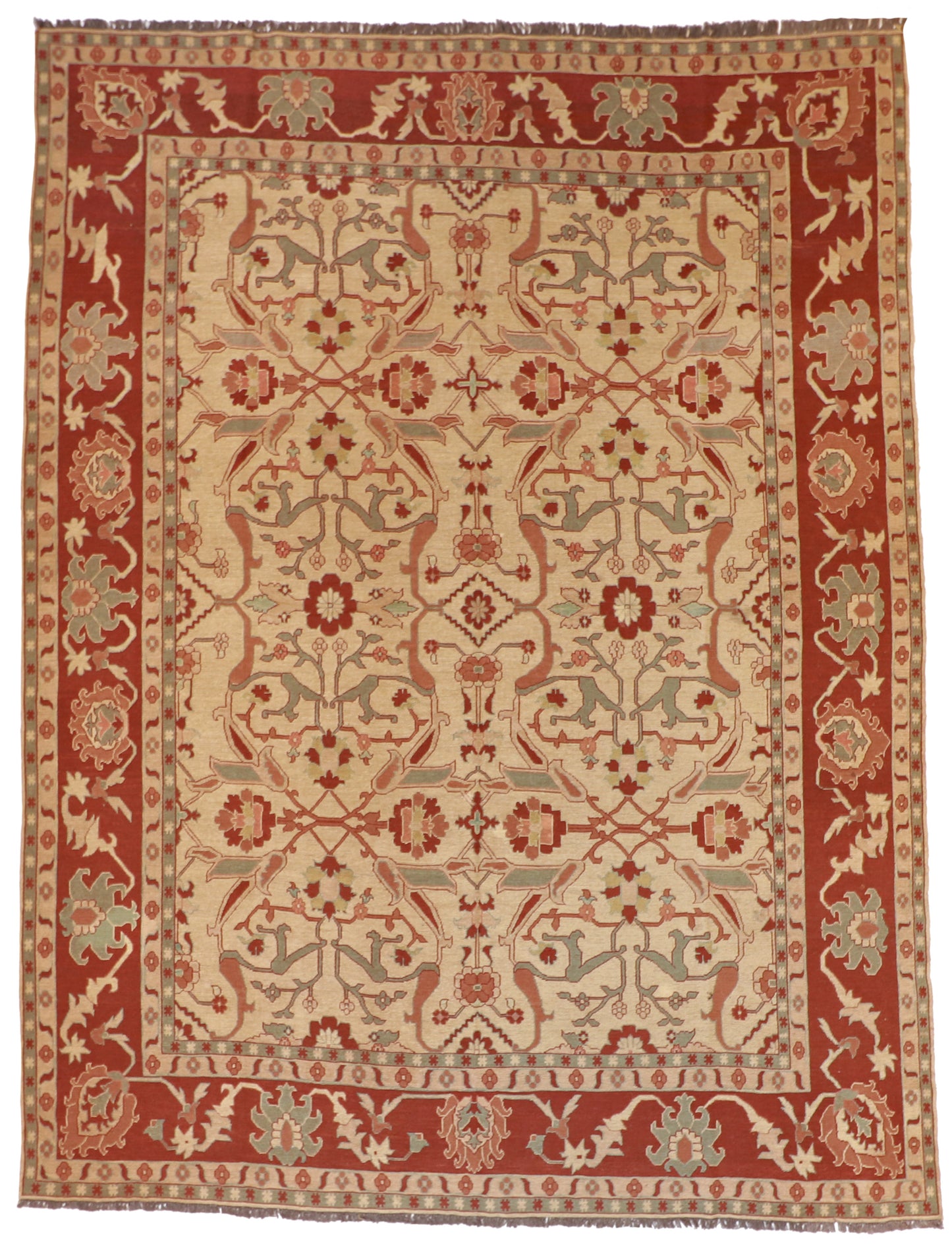 9x12 - Soumak Fine/Wool All Over Rectangle - Hand Knotted Rug