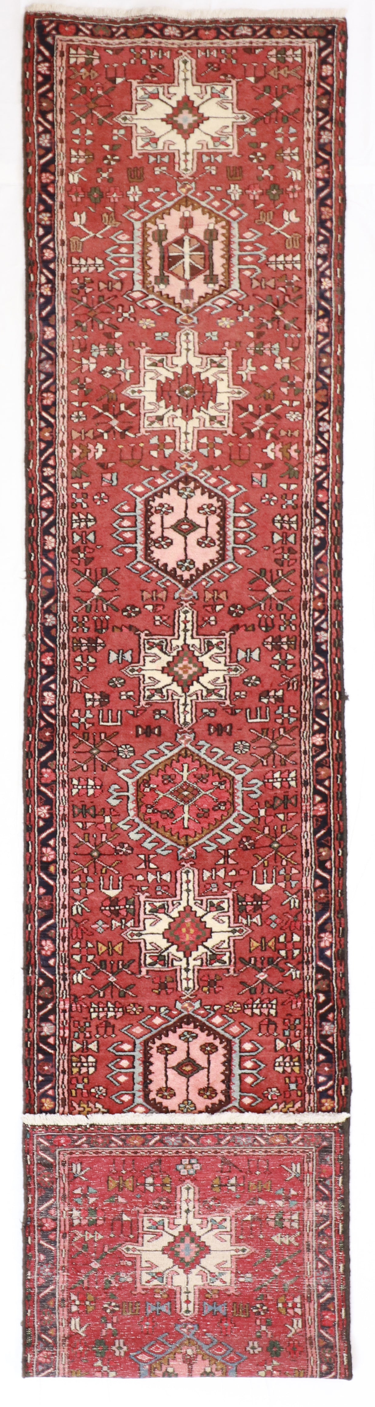 Runner - Karajeh Fine Geometric Rectangle - Hand Knotted Rug