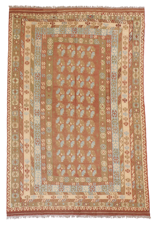 7x10 - Kilim Wool All Over Rectangle - Hand Knotted Rug