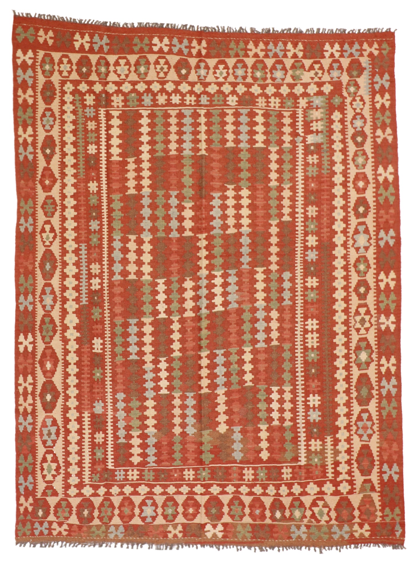 6x9 - Kilim Fine/Wool All Over Rectangle - Hand Knotted Rug