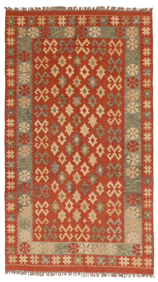 4x6 - Kilim Wool All Over Rectangle - Hand Knotted Rug