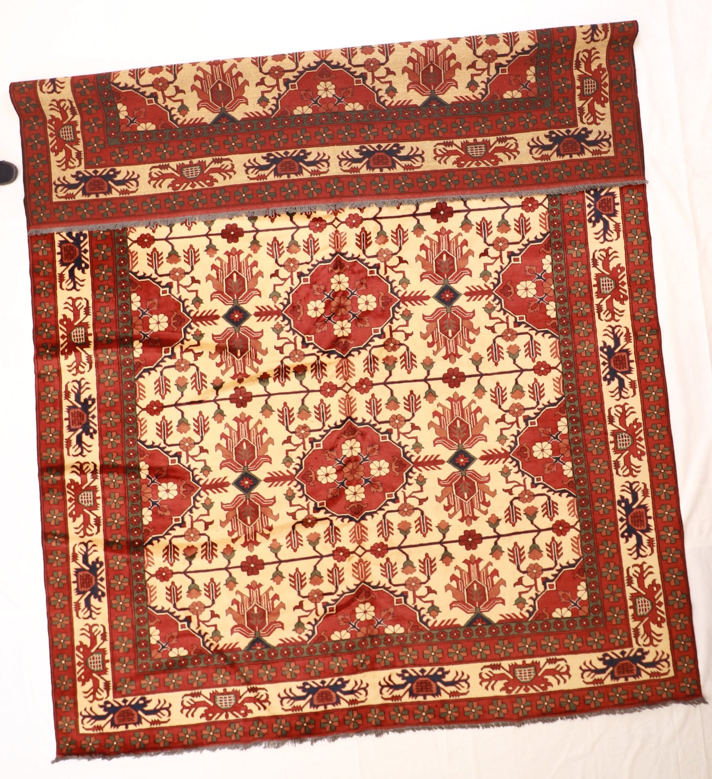 10x14 - Jozan Fine/Wool Geometric Rectangle - Hand Knotted Rug