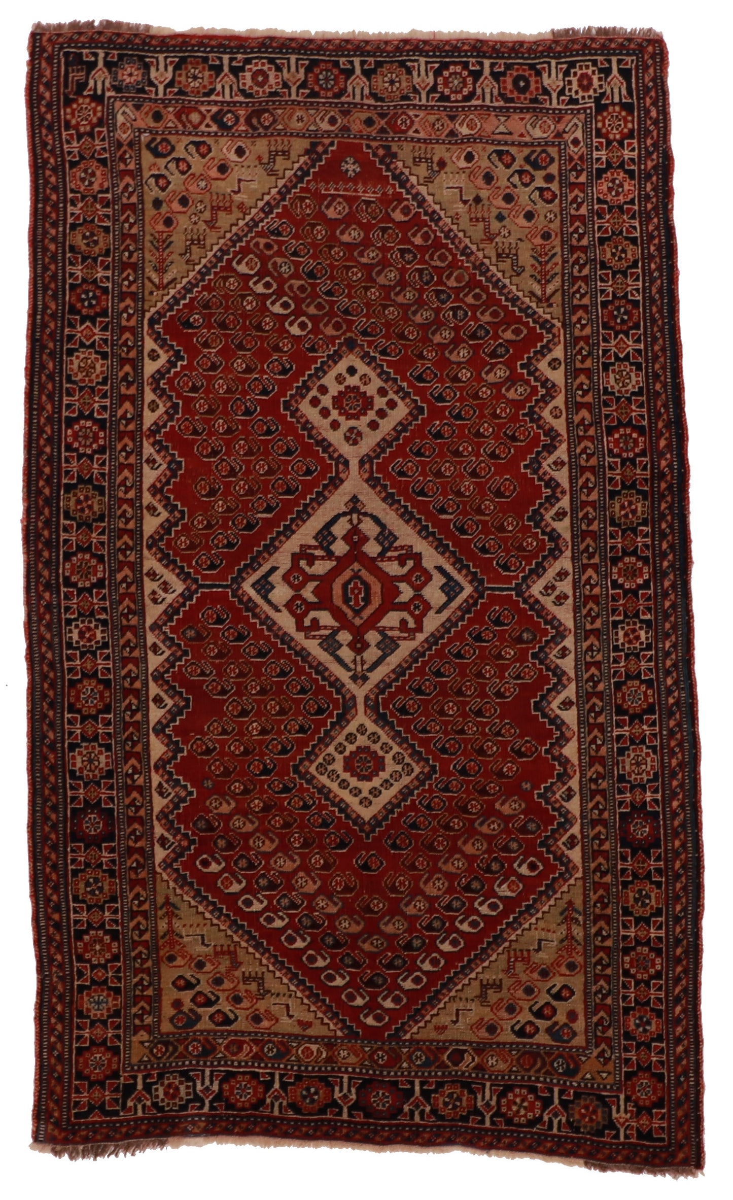 4x6 - Gashgai Antique/Wool Geometric Rectangle - Hand Knotted Rug