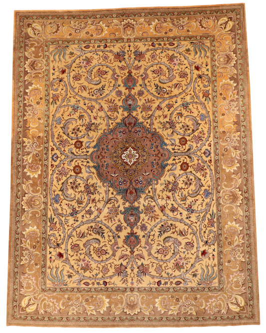 10x13 - Tabriz Fine Floral Rectangle - Hand Knotted Rug