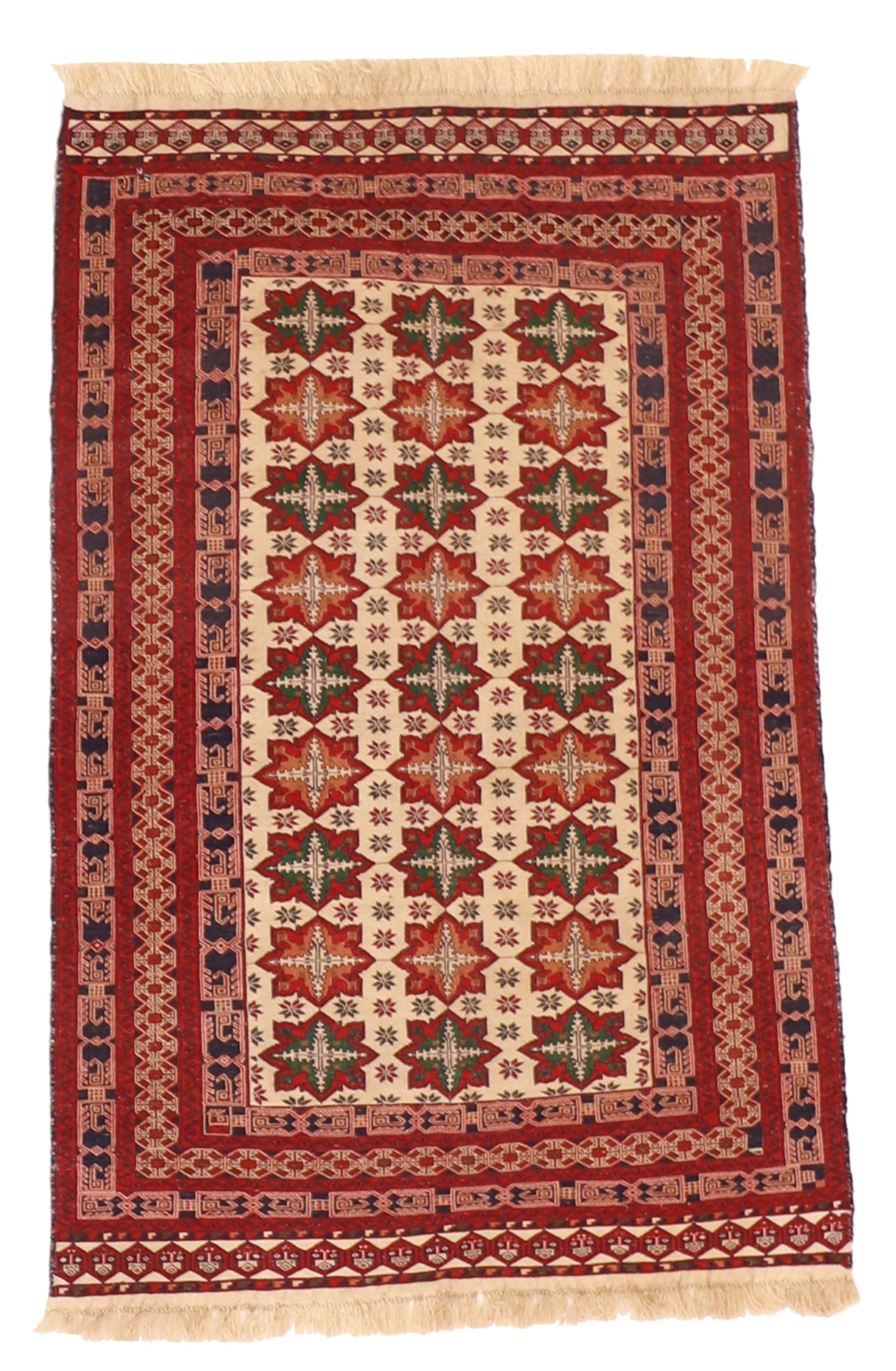 5x7 - Gashgai Fine Wool Geometric Rectangle - Hand Knotted Rug