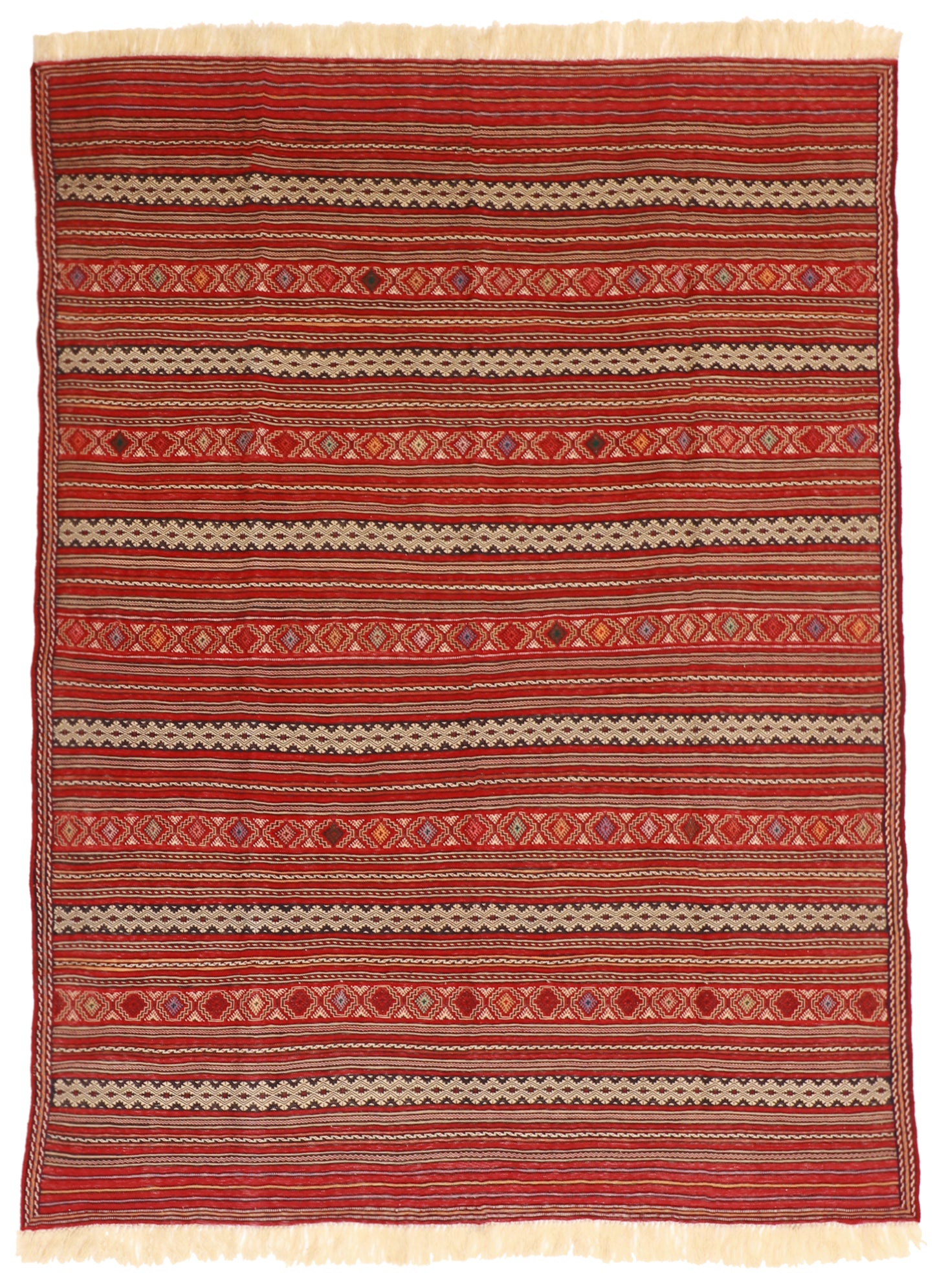 5x7 - Gashgai Fine Wool Geometric Rectangle - Hand Knotted Rug