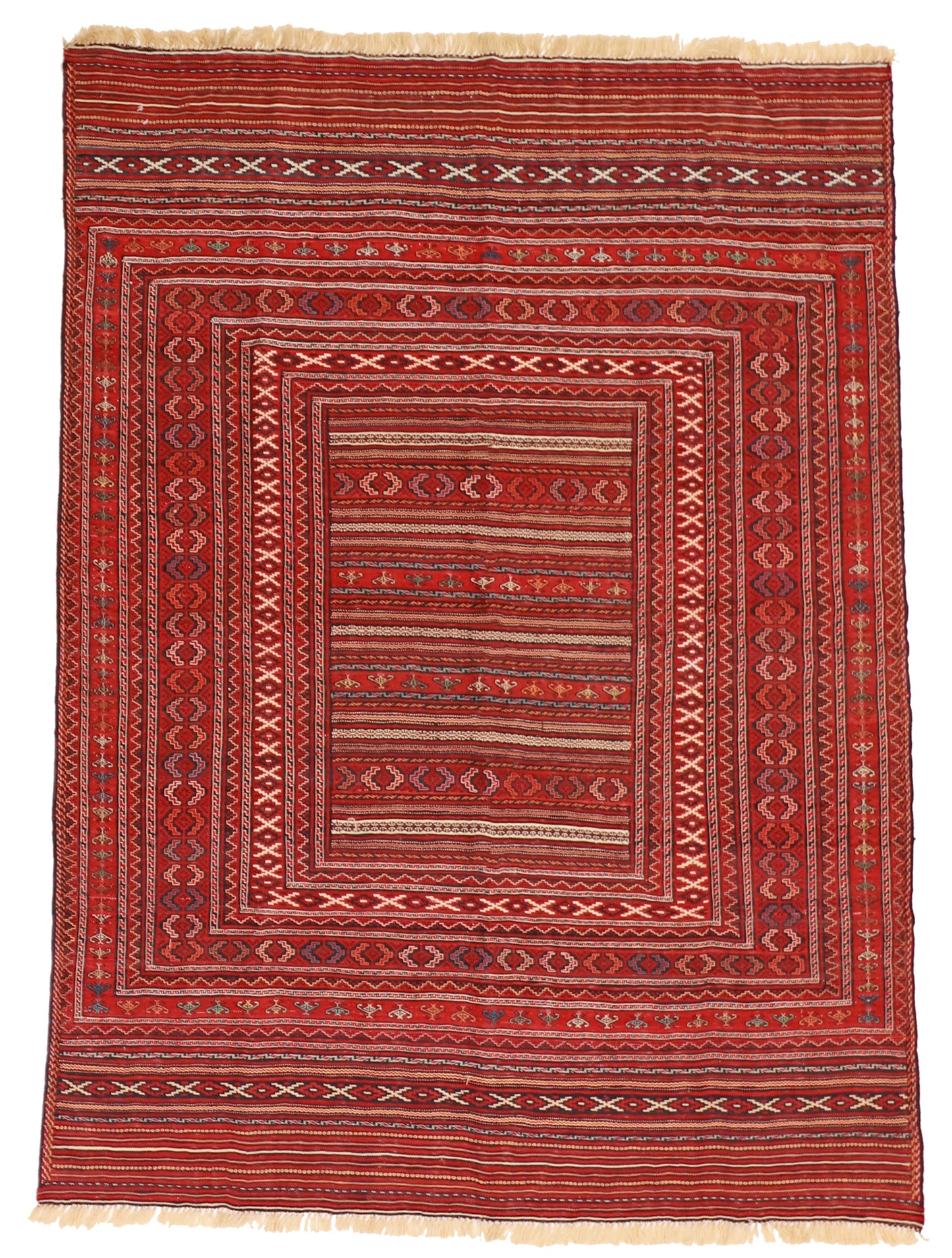 5x7 - Shiraz Wool Geometric Rectangle - Hand Knotted Rug