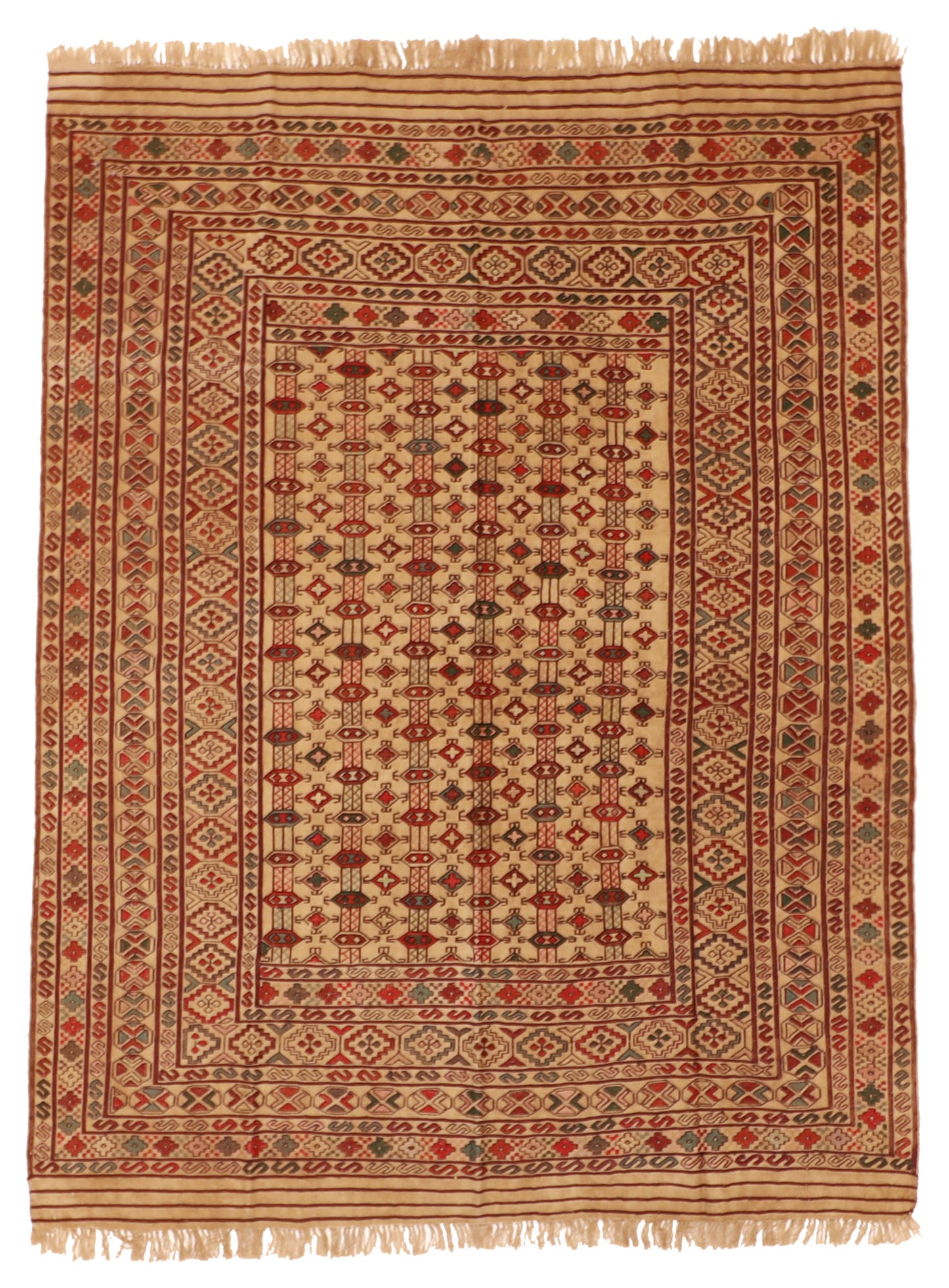 5x7 - Gegen Wool Geometric Rectangle - Hand Knotted Rug