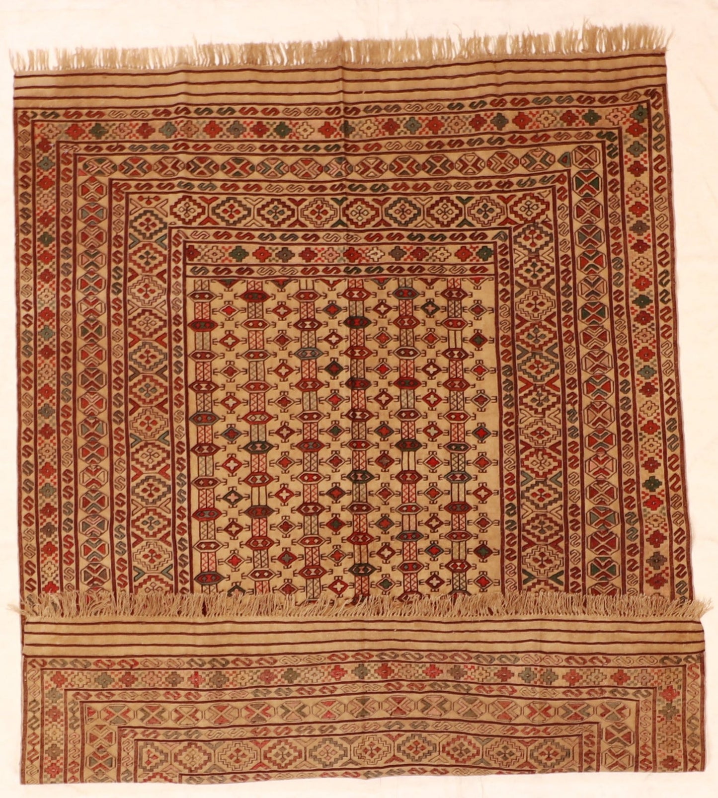 5x7 - Gegen Wool Geometric Rectangle - Hand Knotted Rug