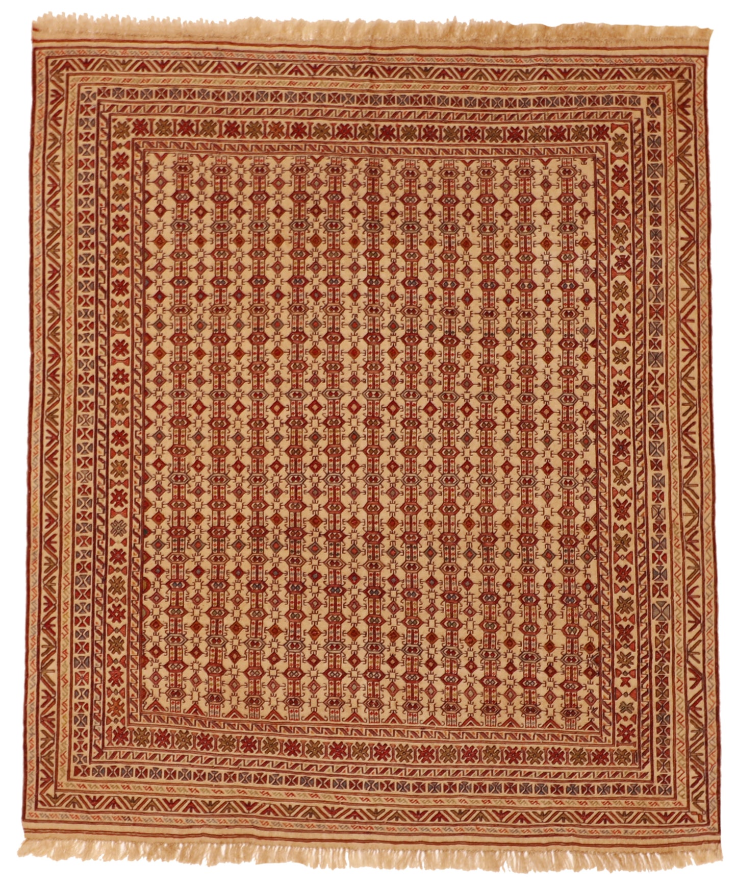 5x7 - Gegen Wool Geometric Rectangle - Hand Knotted Rug