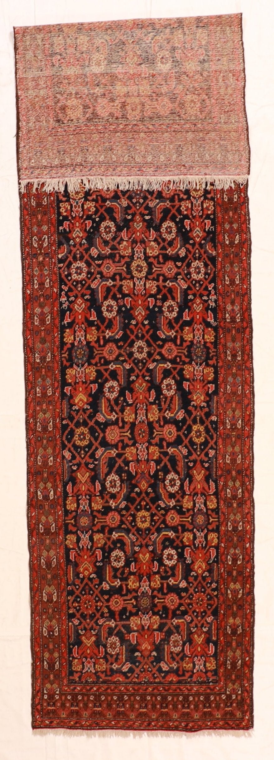 Runner - Malayer Antique/Wool Geometric Rectangle - Hand Knotted Rug