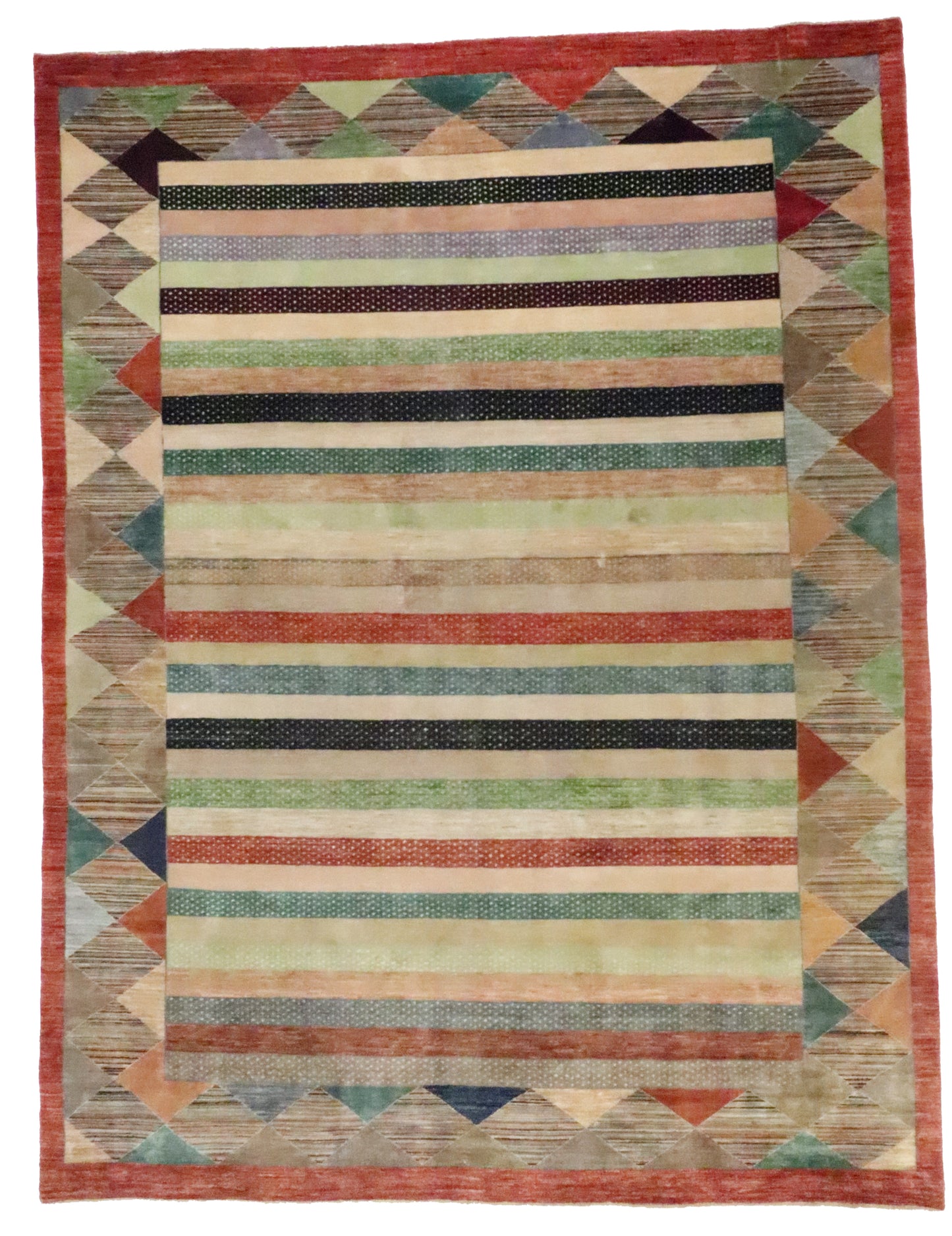 9x12 - Modern Fine All Over Rectangle - Hand Knotted Rug