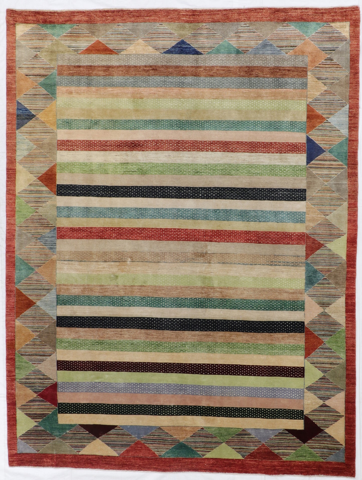 9x12 - Modern Fine All Over Rectangle - Hand Knotted Rug