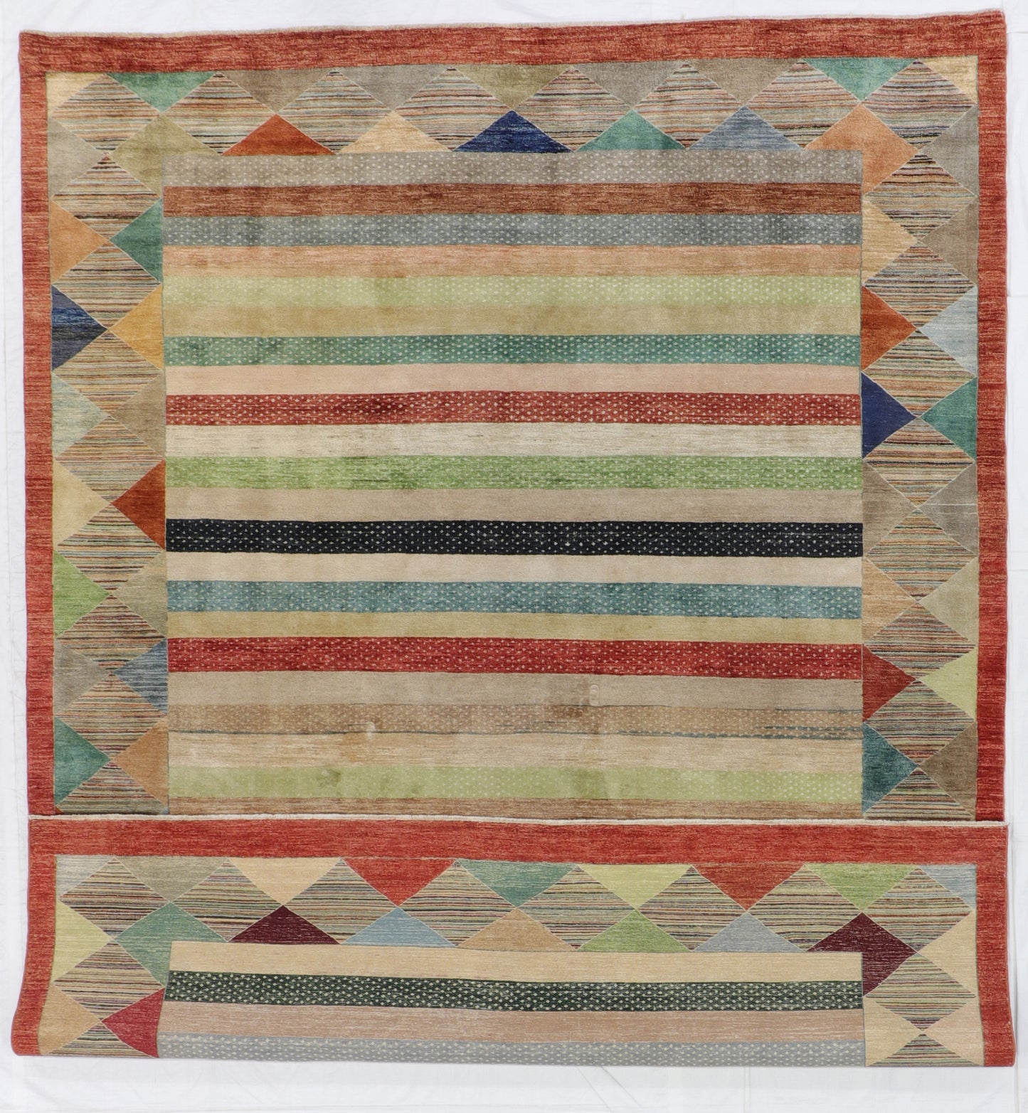 9x12 - Modern Fine All Over Rectangle - Hand Knotted Rug