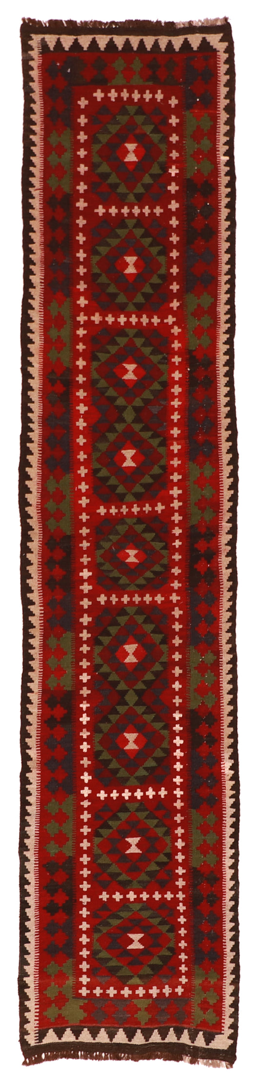 Runner - Kilim Wool Geometric Rectangle - Hand Knotted Rug