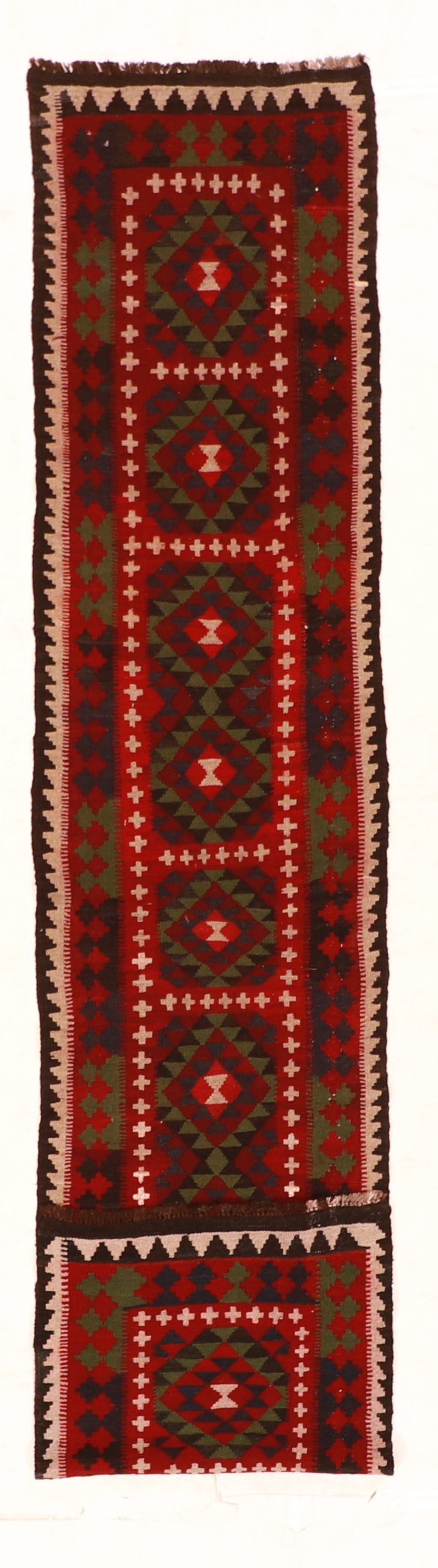 Runner - Kilim Wool Geometric Rectangle - Hand Knotted Rug