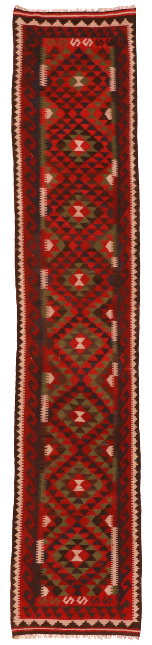 Runner - Kilim Wool Geometric Rectangle - Hand Knotted Rug